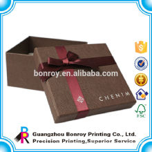 Brown Jewelry gift boxes mailbox shape with ribbon bowknot